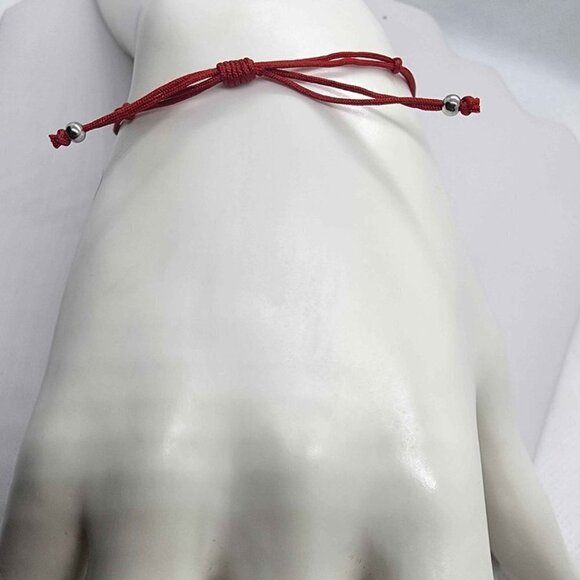 Elephant of Luck: Blue Opal Charm Bracelet with Red String - Picture 3 of 3